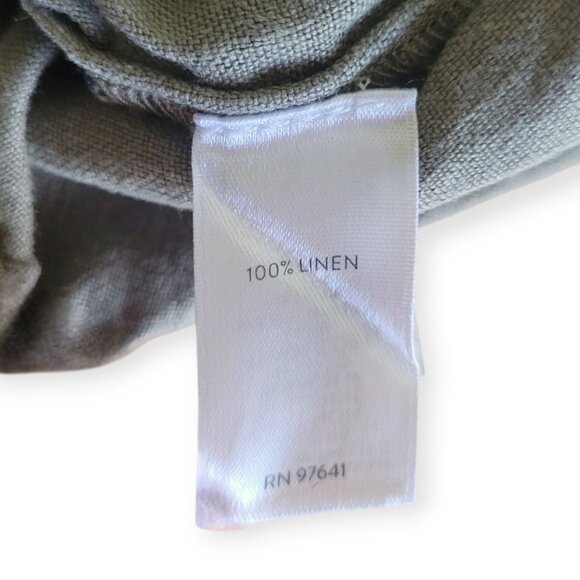 J. Jill Pure Jill Linen Pants Sage Green Stretch Waist M EUC breathable pull-on - Picture 5 of 12